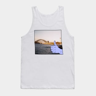 Sydney Harbour Bridge Thumbs Up Postcard Illustration Tank Top